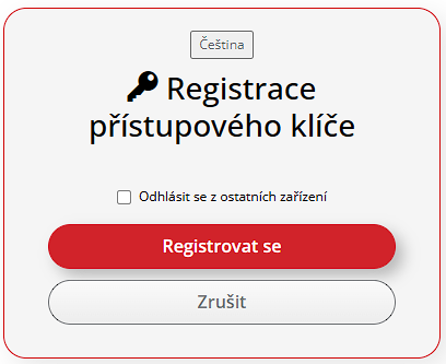 2FA ověření klíčem - krok1
