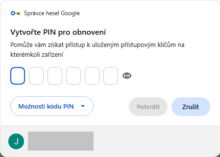 2FA ověření klíčem - krok2