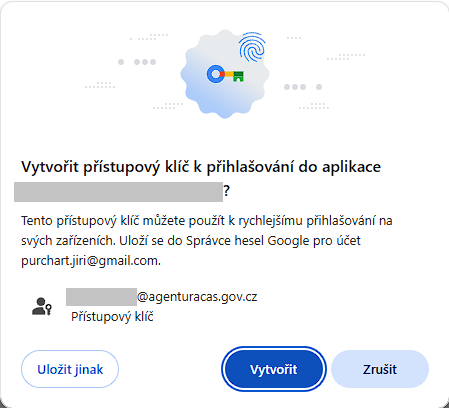 2FA ověření klíčem - krok2