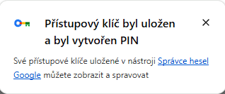 2FA ověření klíčem - krok3