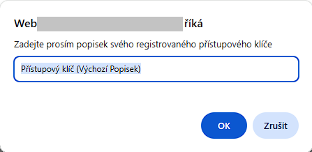 2FA ověření klíčem - krok3