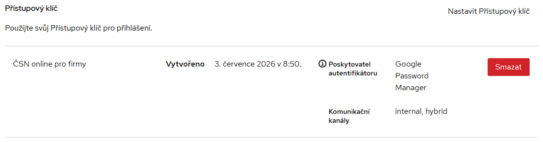 2FA ověření e-mailem - nastaveno