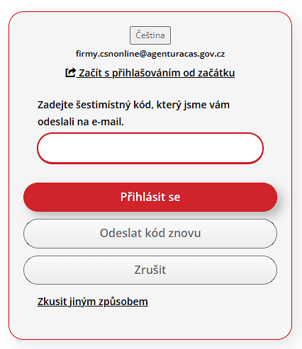 2FA ověření e-mailem - nastaveno