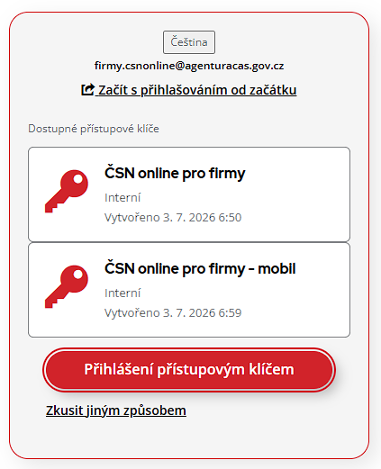 2FA ověření e-mailem - nastaveno