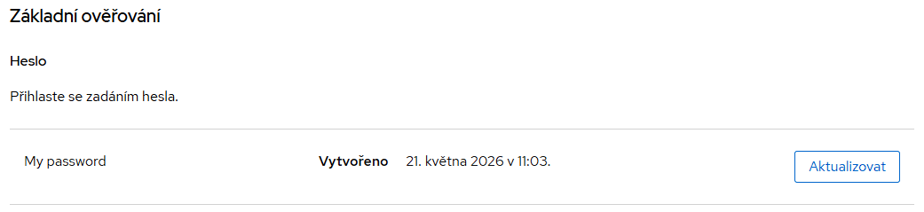 Přihlášení pomocí hesla
